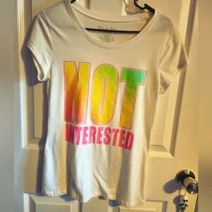 Wound Up Not Interested Glitter T-Shirt | Women's Large | Y2K, 2000s, Scene